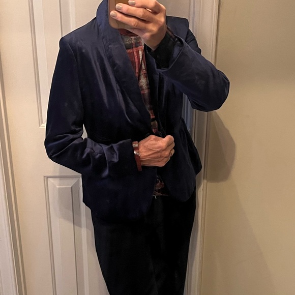 NWT Jessica péplum navy velvet blazer - Picture 3 of 15